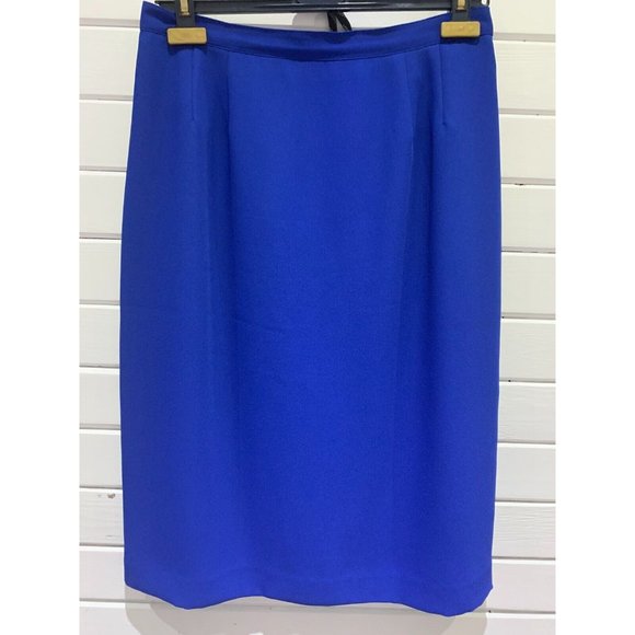 Le Suit Two Piece embraided lined skirt Blue Dress Suit Sz 12 - Picture 6 of 15